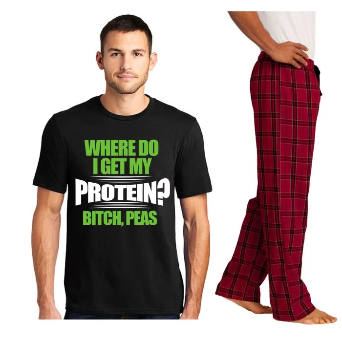 Vegan Where Do I Get My Protein? Bitch Peas Veganism Gift Pajama Set