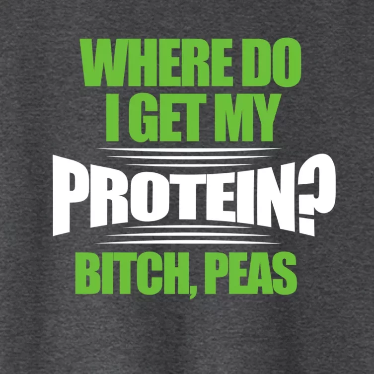 Vegan Where Do I Get My Protein? Bitch Peas Veganism Gift Women's Crop Top Tee