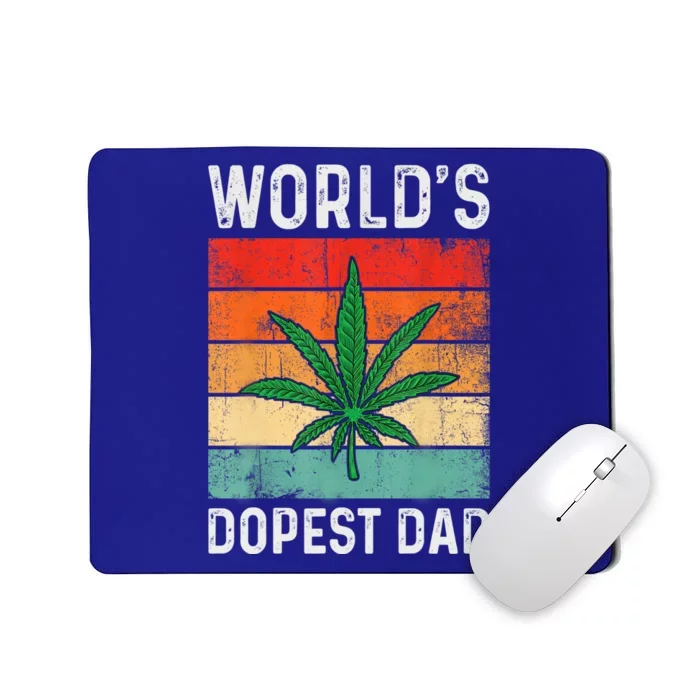 Vintage World's Dopest Dad Funny Marijuana Cannabis Stoner Mousepad