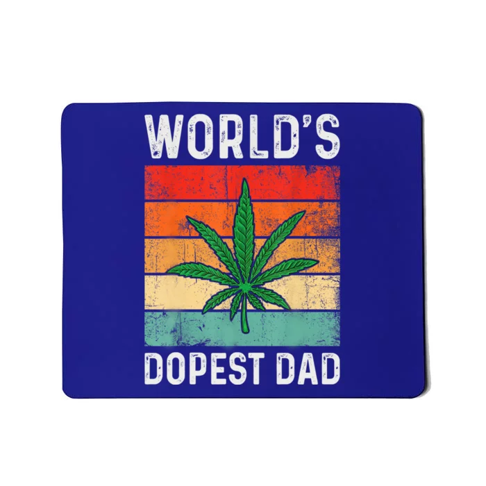 Vintage World's Dopest Dad Funny Marijuana Cannabis Stoner Mousepad