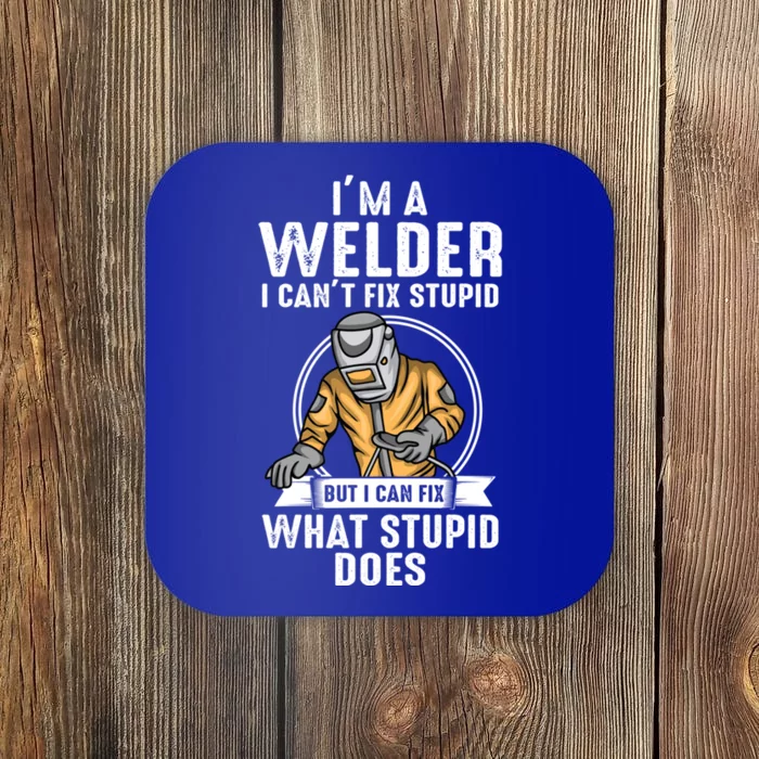 Vintage Welder Design Funny Welder Meme Welding Gift Coaster