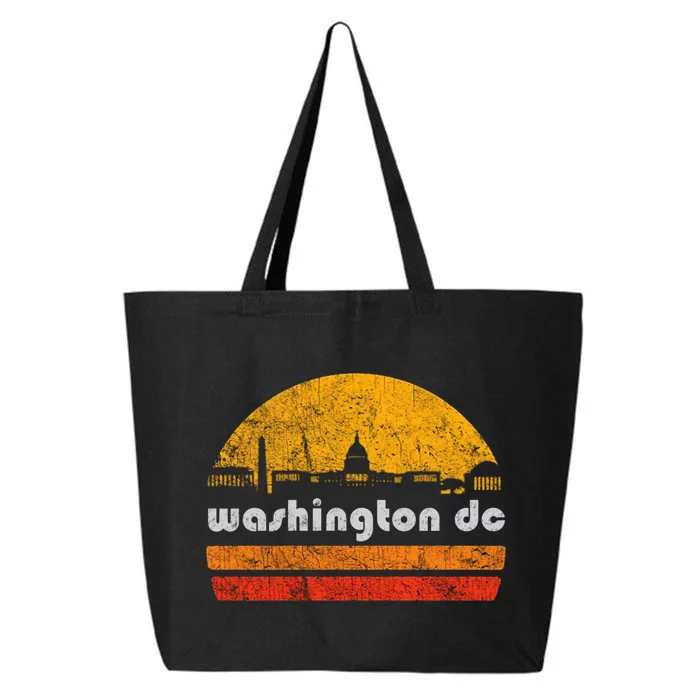 Vintage Washington DC City Skyline Retro Sunset Weathered 25L Jumbo Tote