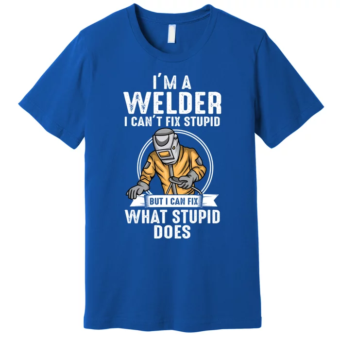 Vintage Welder Design Funny Welder Meme Welding Funny Gift Premium T-Shirt