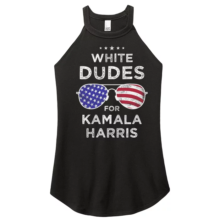 Vintage White Dudes For Kamala Harris Women’s Perfect Tri Rocker Tank