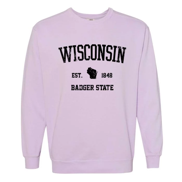 Vintage Wisconsin Est 1849 Badger State Garment-Dyed Sweatshirt