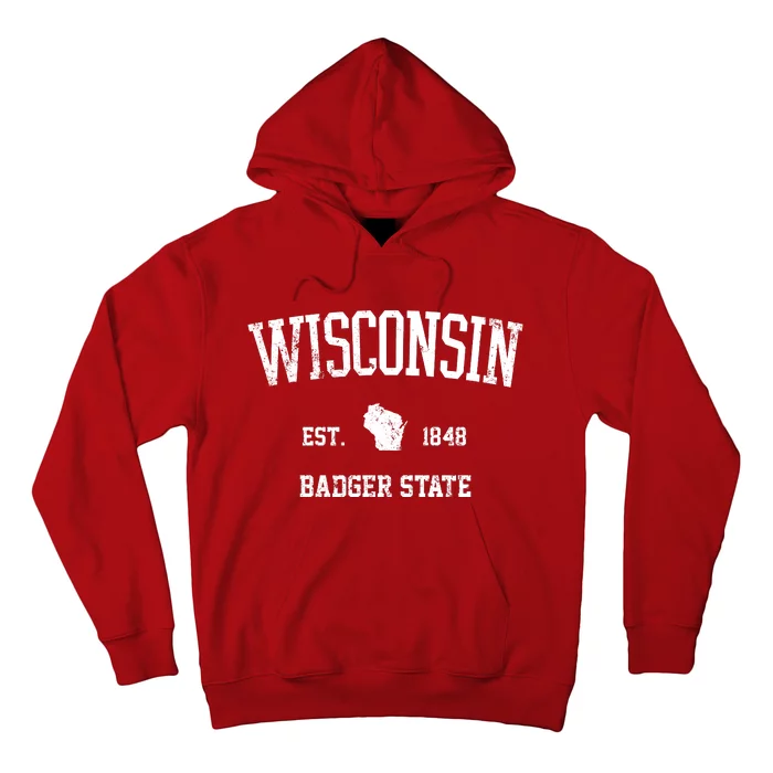 Vintage Wisconsin Est 1849 Badger State Hoodie