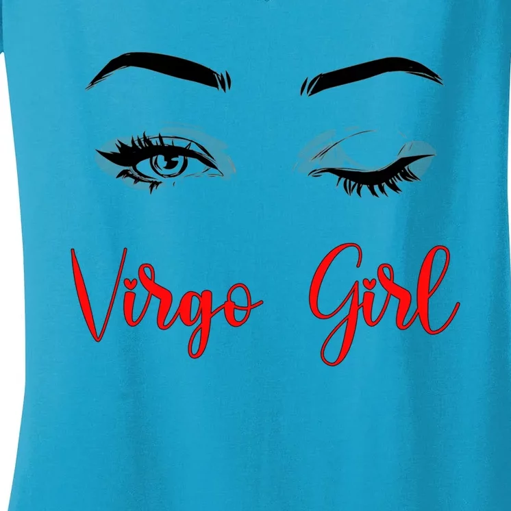 Virgo Winked Eye Zodiac Birthday Gift Women's V-Neck T-Shirt