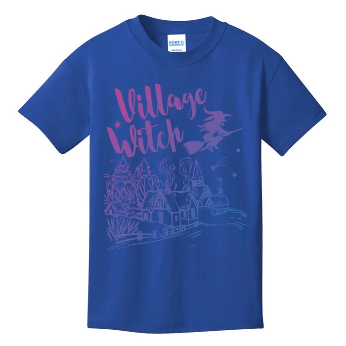 Village Witch Funny Halloween Costume Proud Gift Kids T-Shirt