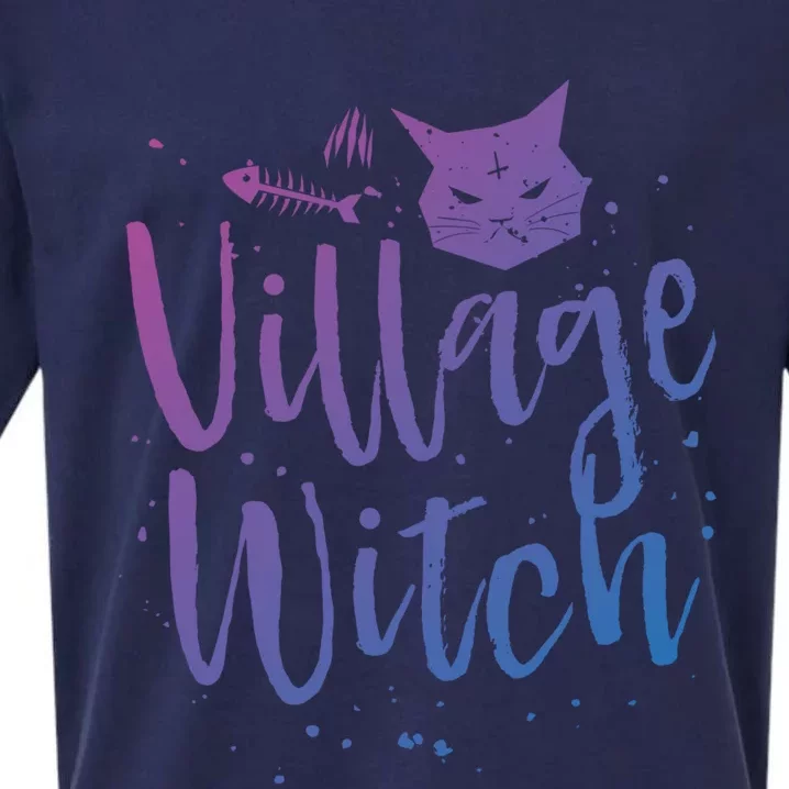 Village Witch Funny Halloween Witch Spell Outfit Costume Gift Sueded Cloud Jersey T-Shirt