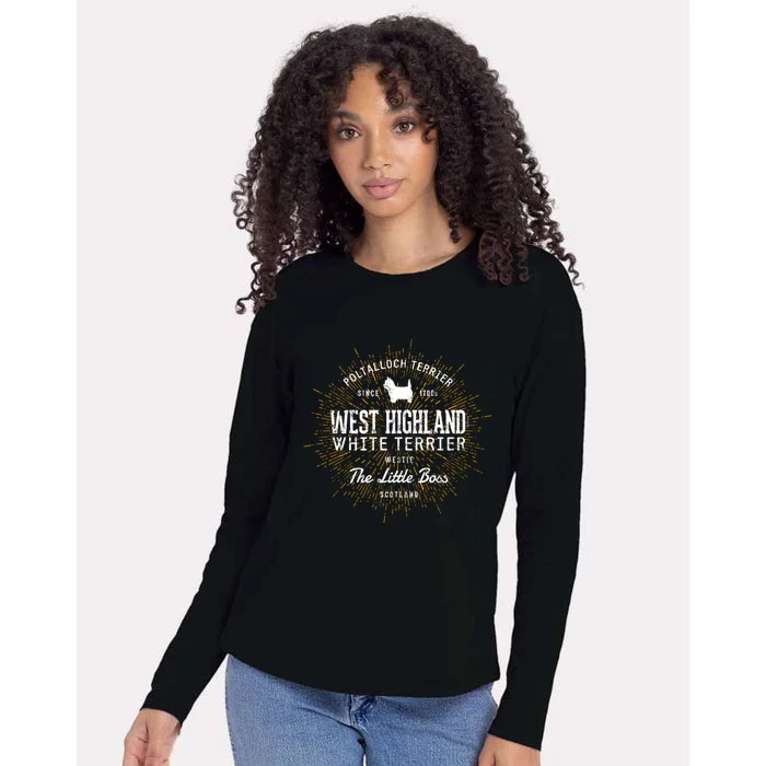 Vintage Westie For Dog Lovers West Highland White Terrier Sweatshirt Womens Cotton Relaxed Long Sleeve T-Shirt