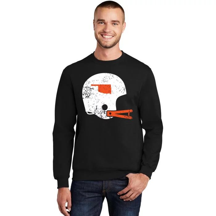 Vintage White Football Helmet State Of Oklahoma Sweatshirt