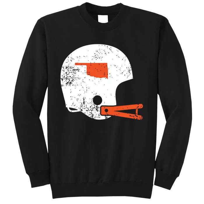 Vintage White Football Helmet State Of Oklahoma Sweatshirt