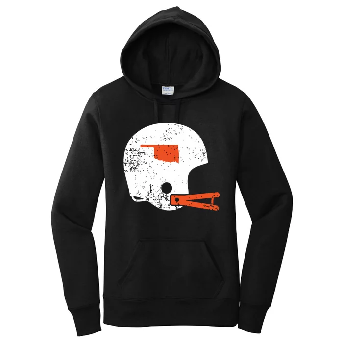 Vintage White Football Helmet State Of Oklahoma Women's Pullover Hoodie