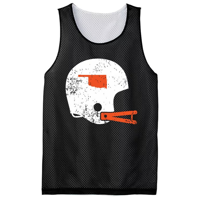 Vintage White Football Helmet State Of Oklahoma Mesh Reversible Basketball Jersey Tank