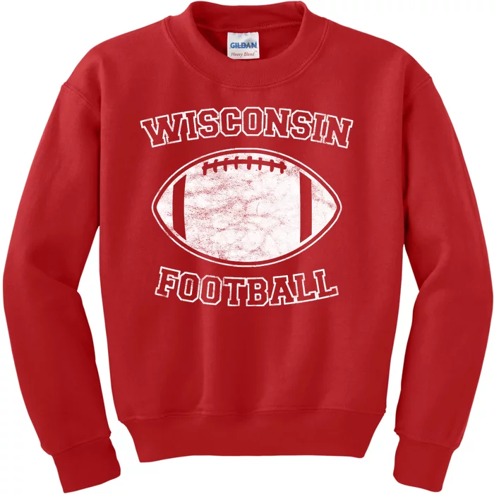 Vintage Wisconsin Football Kids Sweatshirt