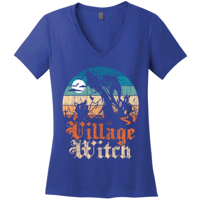 Village Witch Funny Gift Women's V-Neck T-Shirt