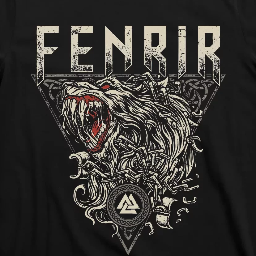 Viking Wolf Fenrir Norse Scandinavian Pagan Mythology T-Shirt