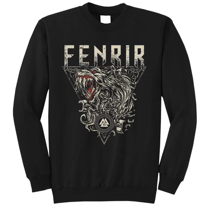 Viking Wolf Fenrir Norse Scandinavian Pagan Mythology Tall Sweatshirt