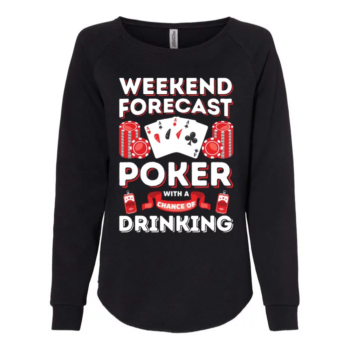 Vintage Weekend Forecast Poker Drinking Womens California Wash Sweatshirt