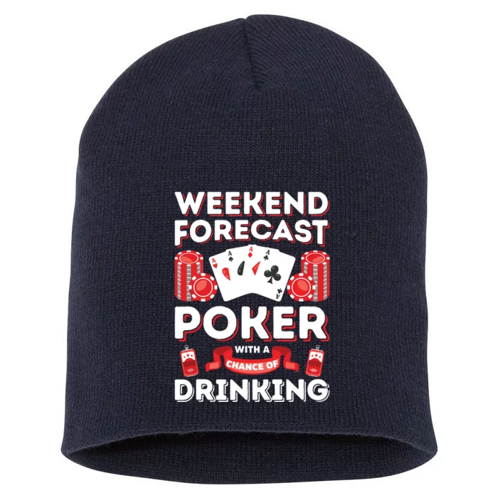 Vintage Weekend Forecast Poker Drinking Short Acrylic Beanie