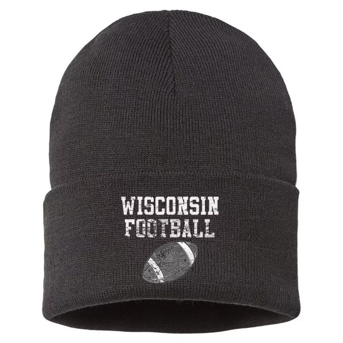 Vintage Wisconsin Football Sustainable Knit Beanie