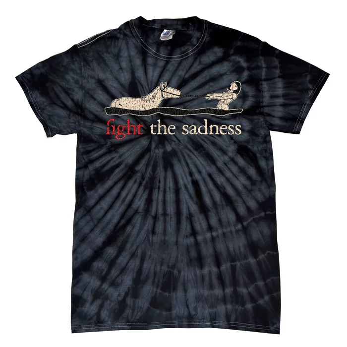 Vintage White Fight The Sadness Horse Girl Tie-Dye T-Shirt