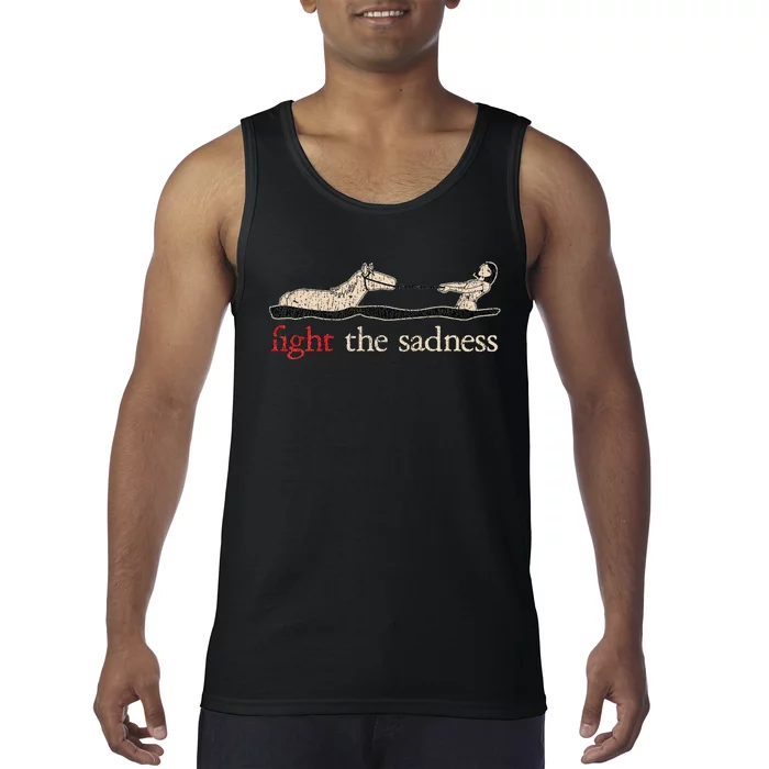 Vintage White Fight The Sadness Horse Girl Tank Top