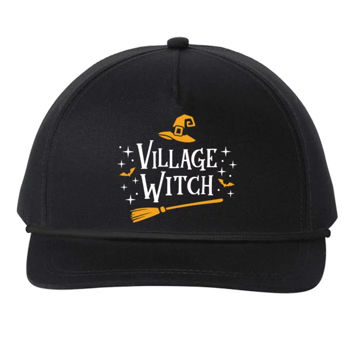 Village Witch Gift Broomstick Funny Cute Spooky Party Snapback Five-Panel Rope Hat