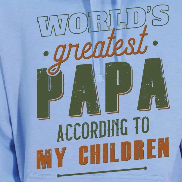 Vintage Worlds Greatest Papa According To My Children Unisex Surf Hoodie