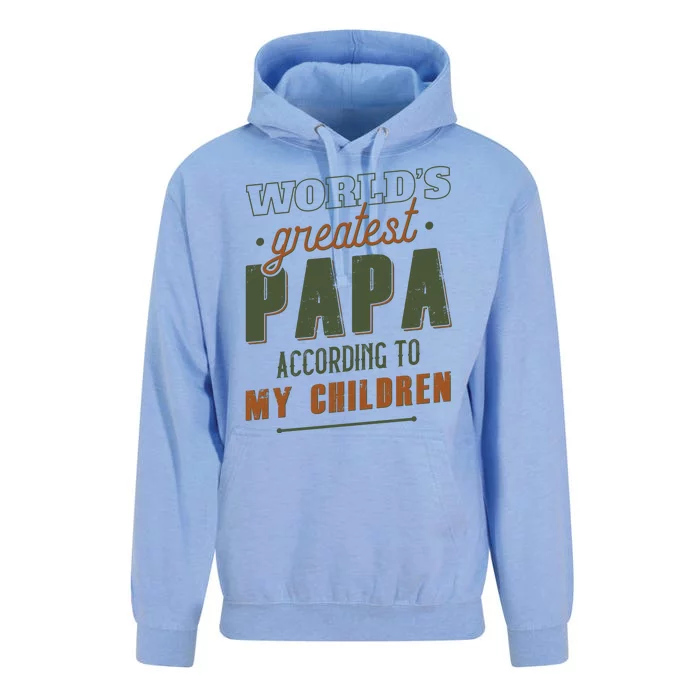 Vintage Worlds Greatest Papa According To My Children Unisex Surf Hoodie