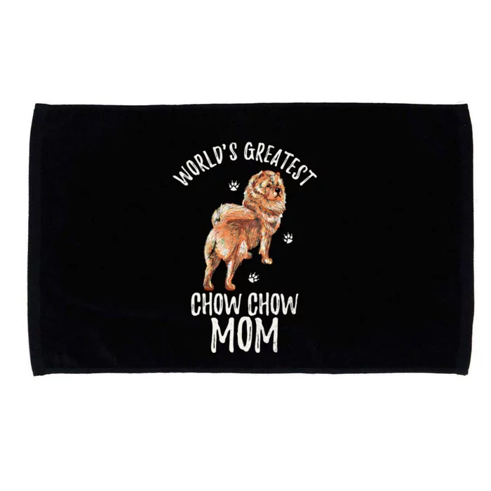 Vintage World's Greatest Chow Chow Mom Funny Dog Mama Lover Gift Microfiber Hand Towel