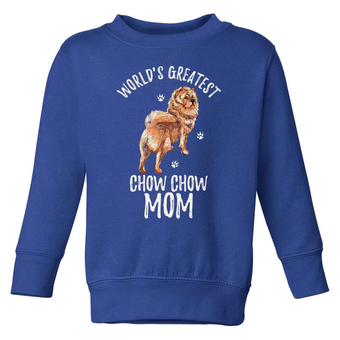 Vintage World's Greatest Chow Chow Mom Funny Dog Mama Lover Gift Toddler Sweatshirt