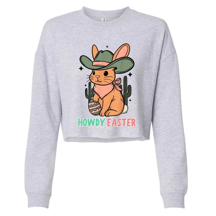 Vintage Western Howdy Easter 2024 Cropped Pullover Crew