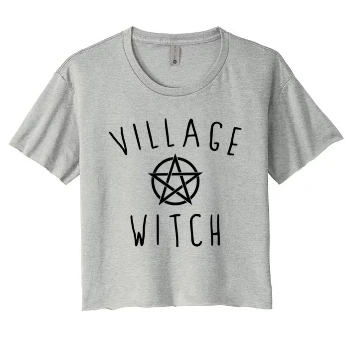 Village Witch Halloween Wicca Wiccan Witchcraft Gift Women's Crop Top Tee