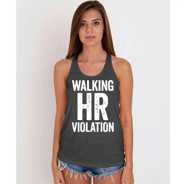 Vintage Walking HR Violation HR Human Resources Nightmare Women's Knotted Racerback Tank