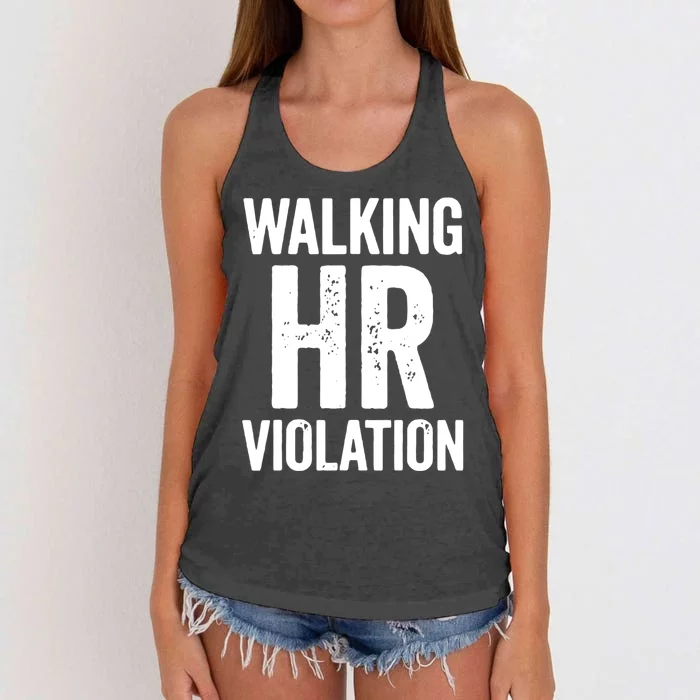 Vintage Walking HR Violation HR Human Resources Nightmare Women's Knotted Racerback Tank