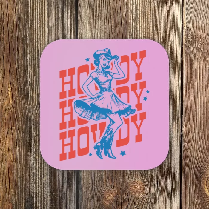 Vintage Western Howdy Rodeo Women Cowgirl Concert Coaster