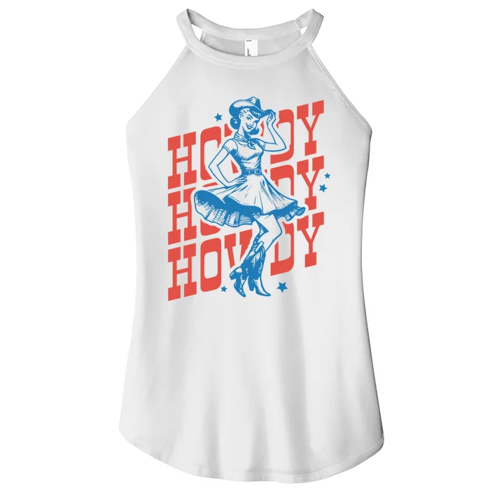 Vintage Western Howdy Rodeo Women Cowgirl Concert Women’s Perfect Tri Rocker Tank