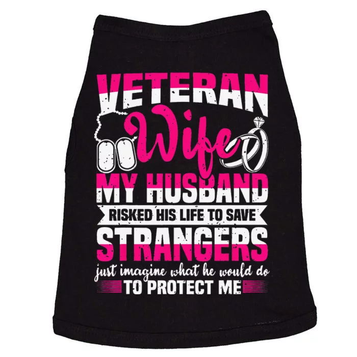 Veteran Wife Husband Soldier & Saying For Military Doggie Tank