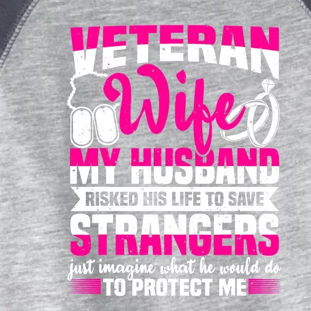 Veteran Wife Husband Soldier Saying For Military Toddler Fine Jersey T-Shirt