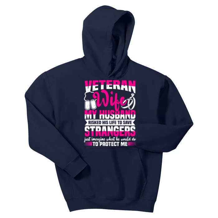 Veteran Wife Husband Soldier Saying For Military Kids Hoodie