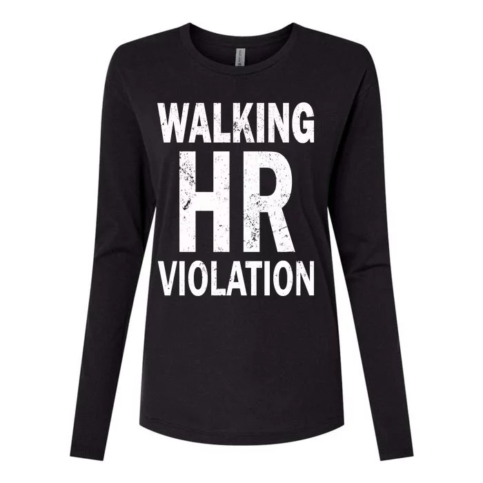 Vintage Walking HR Violation HR Human Resources Nightmare Womens Cotton Relaxed Long Sleeve T-Shirt