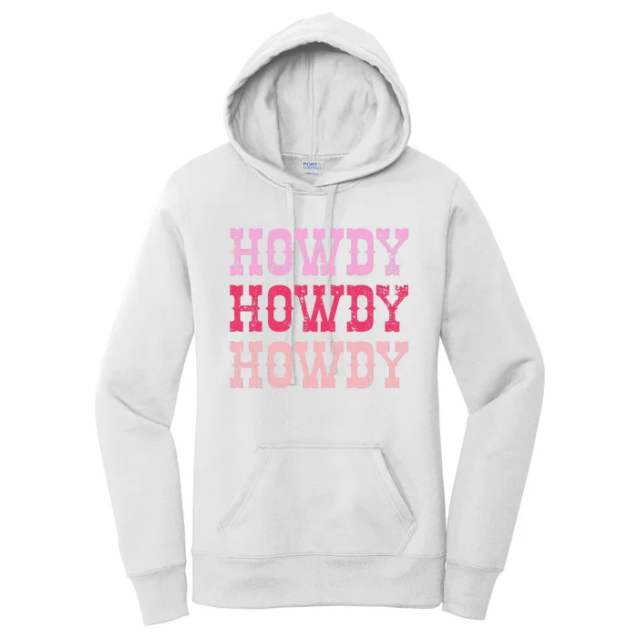 Vintage White Howdy Rodeo Western Country Southern Cow Women's Pullover Hoodie