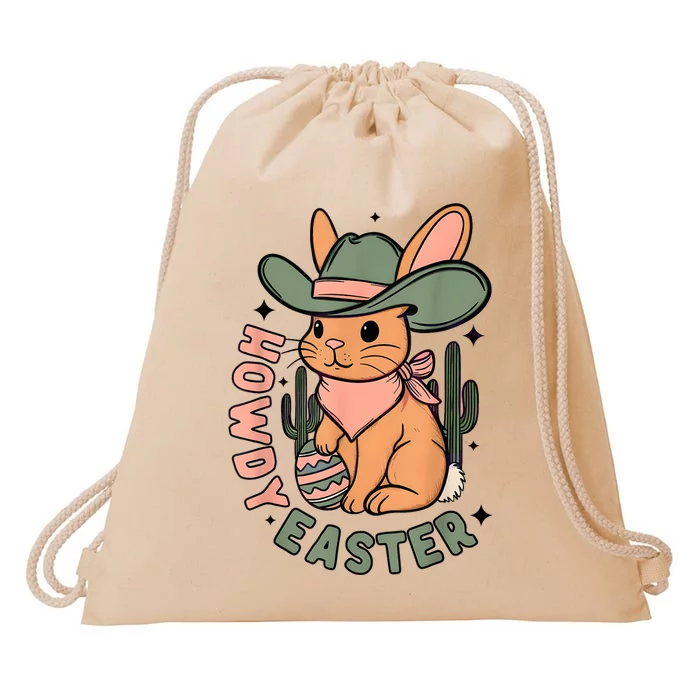 Vintage Western Howdy Easter 2024 Drawstring Bag