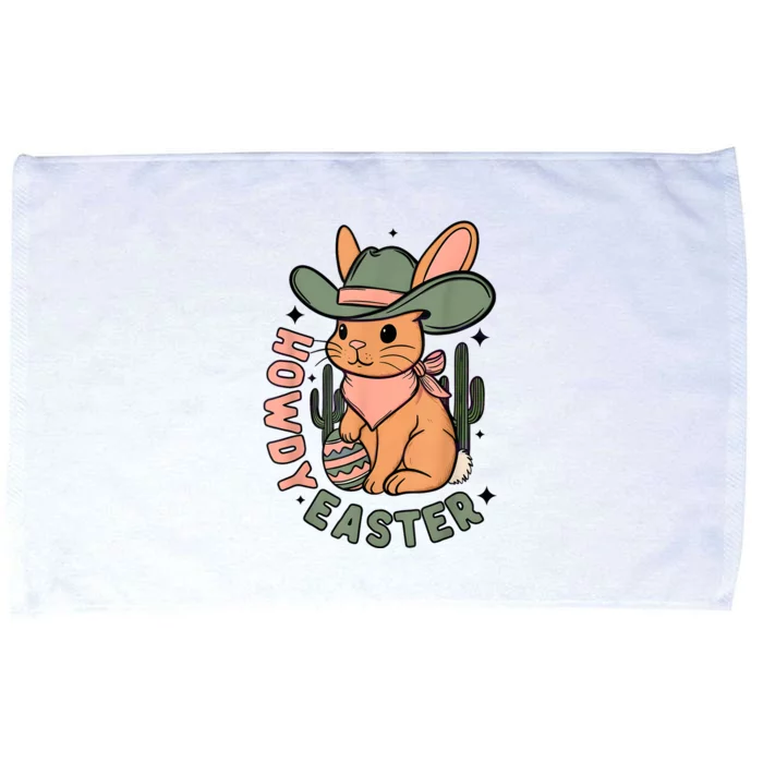 Vintage Western Howdy Easter 2024 Microfiber Hand Towel