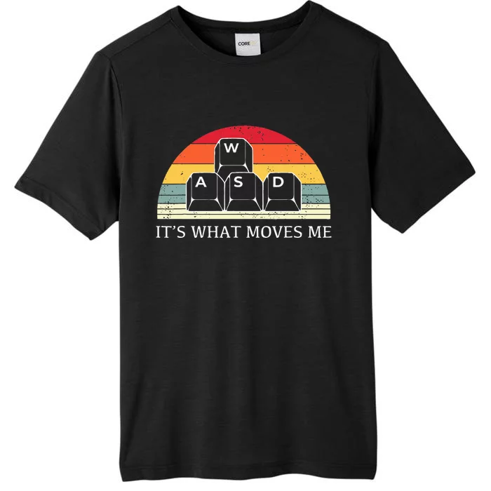 Vintage WASD It's What Moves Me Keycaps Computer Video Gamer ChromaSoft Performance T-Shirt