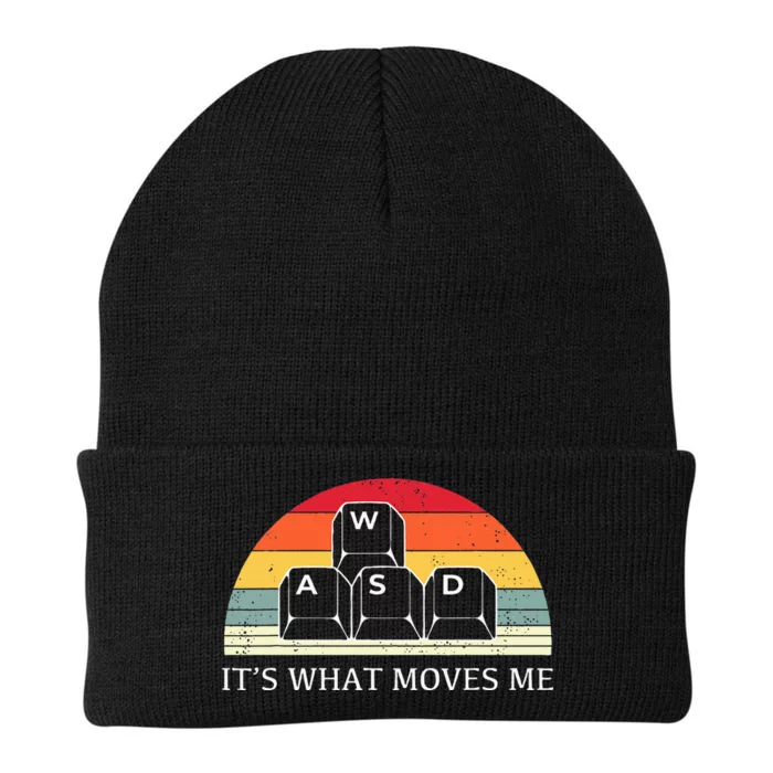 Vintage WASD It's What Moves Me Keycaps Computer Video Gamer Knit Cap Winter Beanie