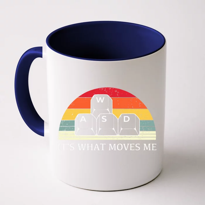 Vintage WASD It's What Moves Me Keycaps Computer Video Gamer Front & Back Coffee Mug