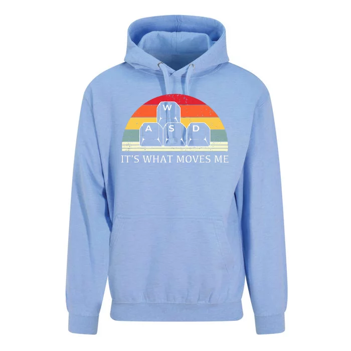 Vintage WASD It's What Moves Me Keycaps Computer Video Gamer Unisex Surf Hoodie