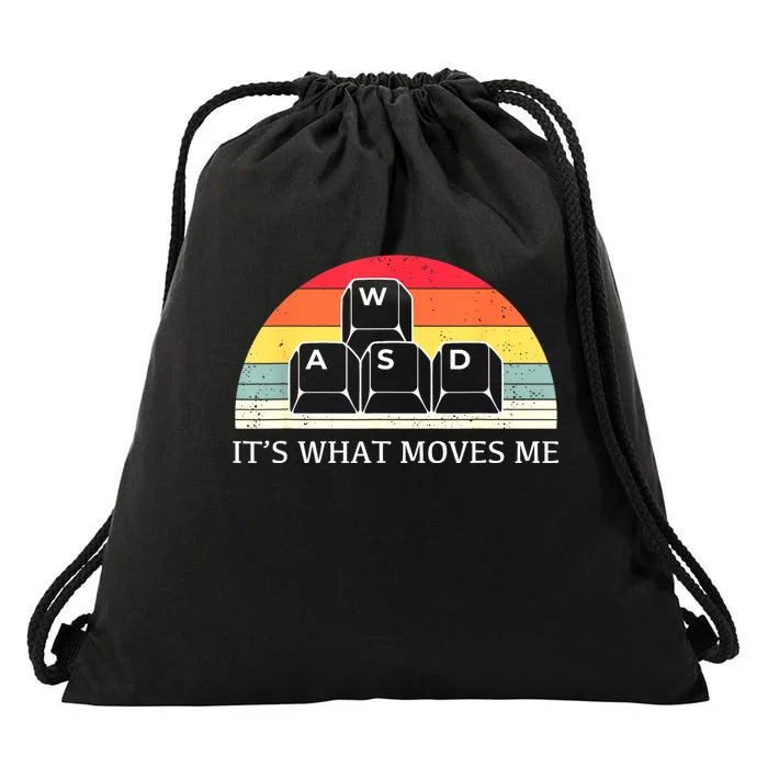 Vintage Wasd ItS What Moves Me Keycaps Computer Video Gamer Drawstring Bag